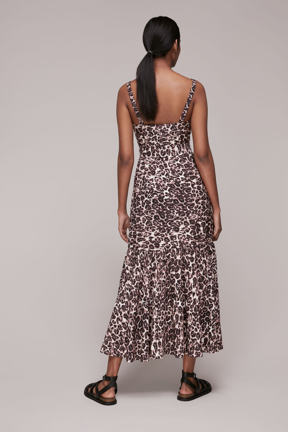 Eleta Leopard Silk Mix Dress