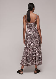 Eleta Leopard Silk Mix Dress