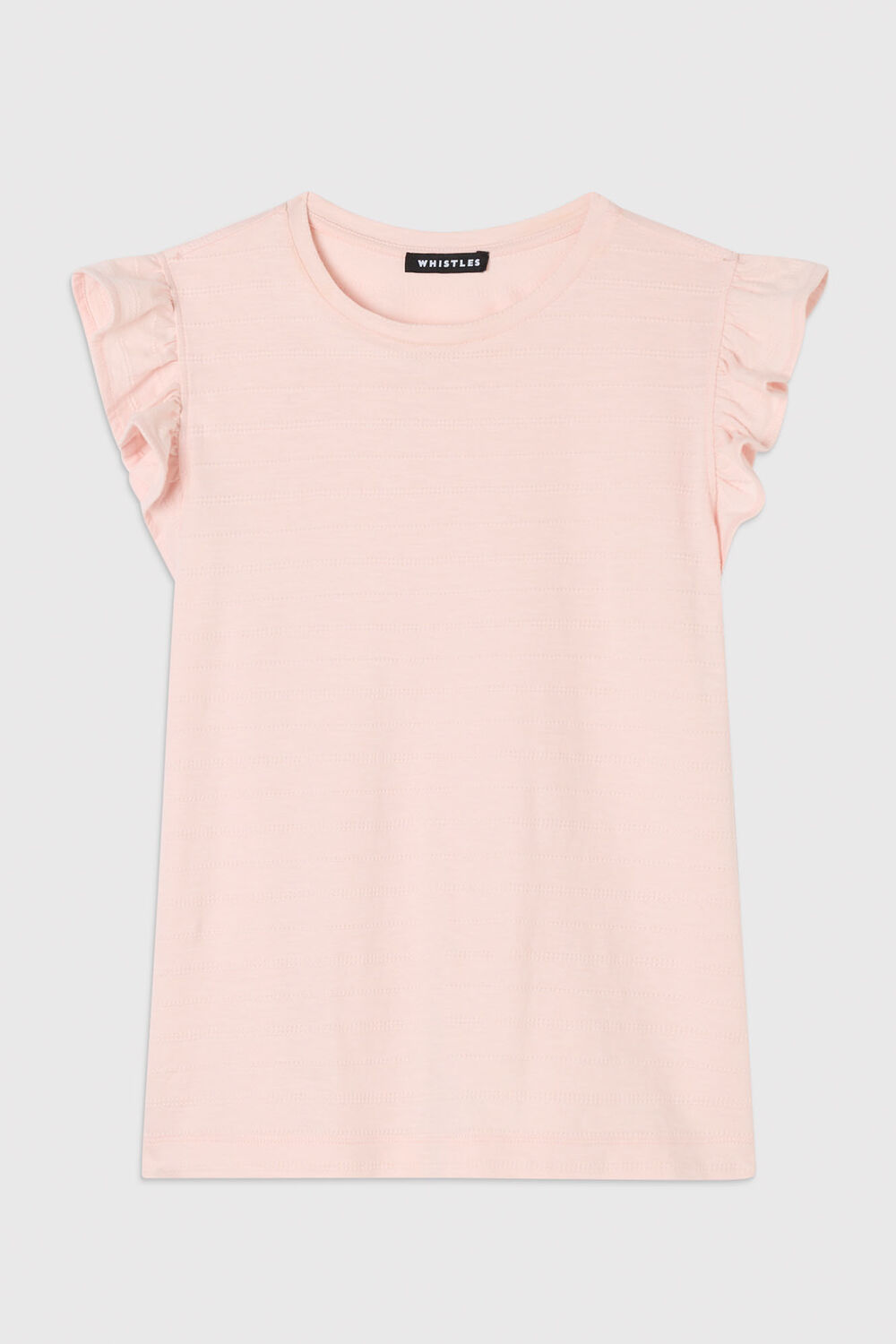 Pale Pink Frill Sleeve Broderie Tee
