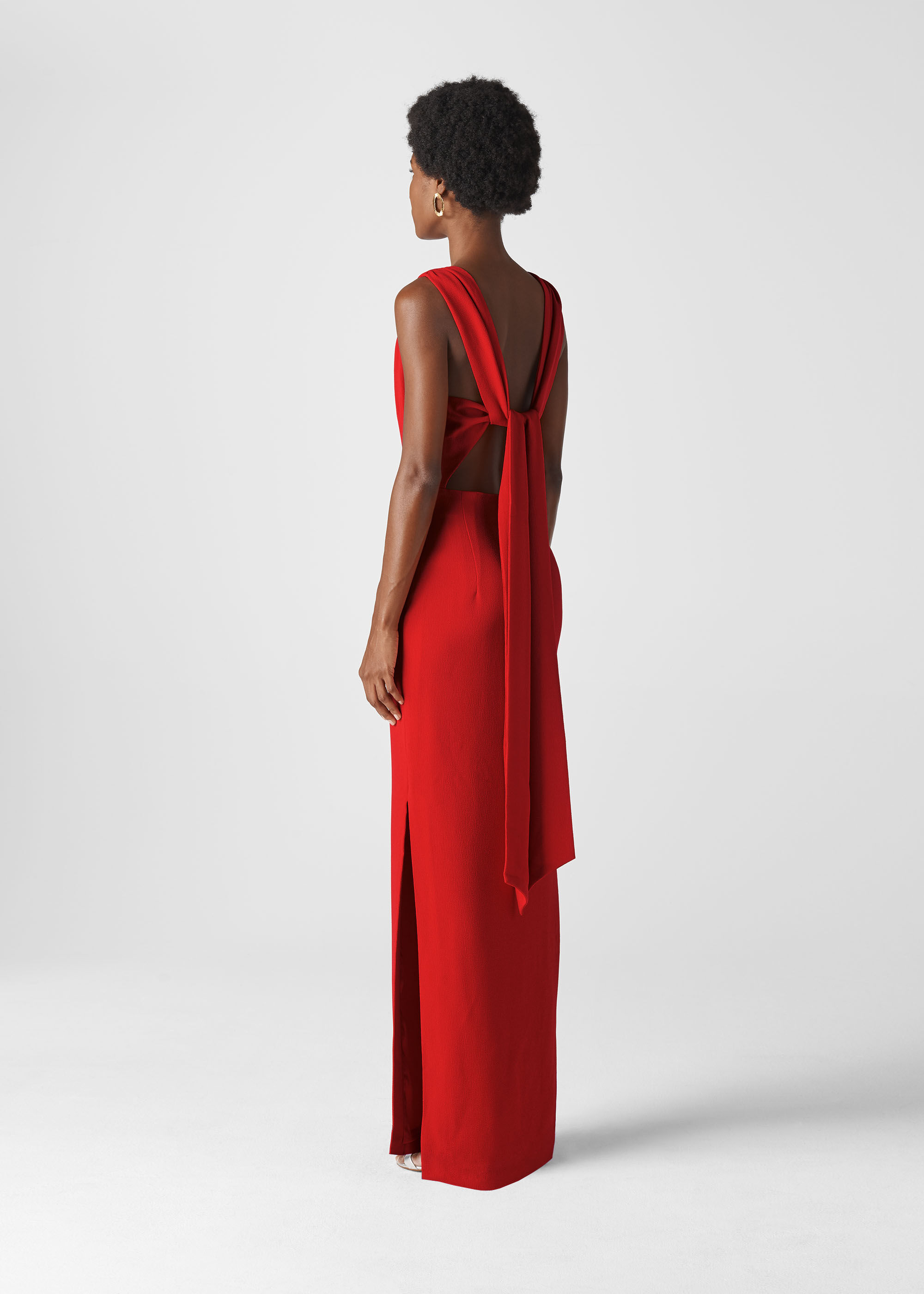 Red tie outlet back dress