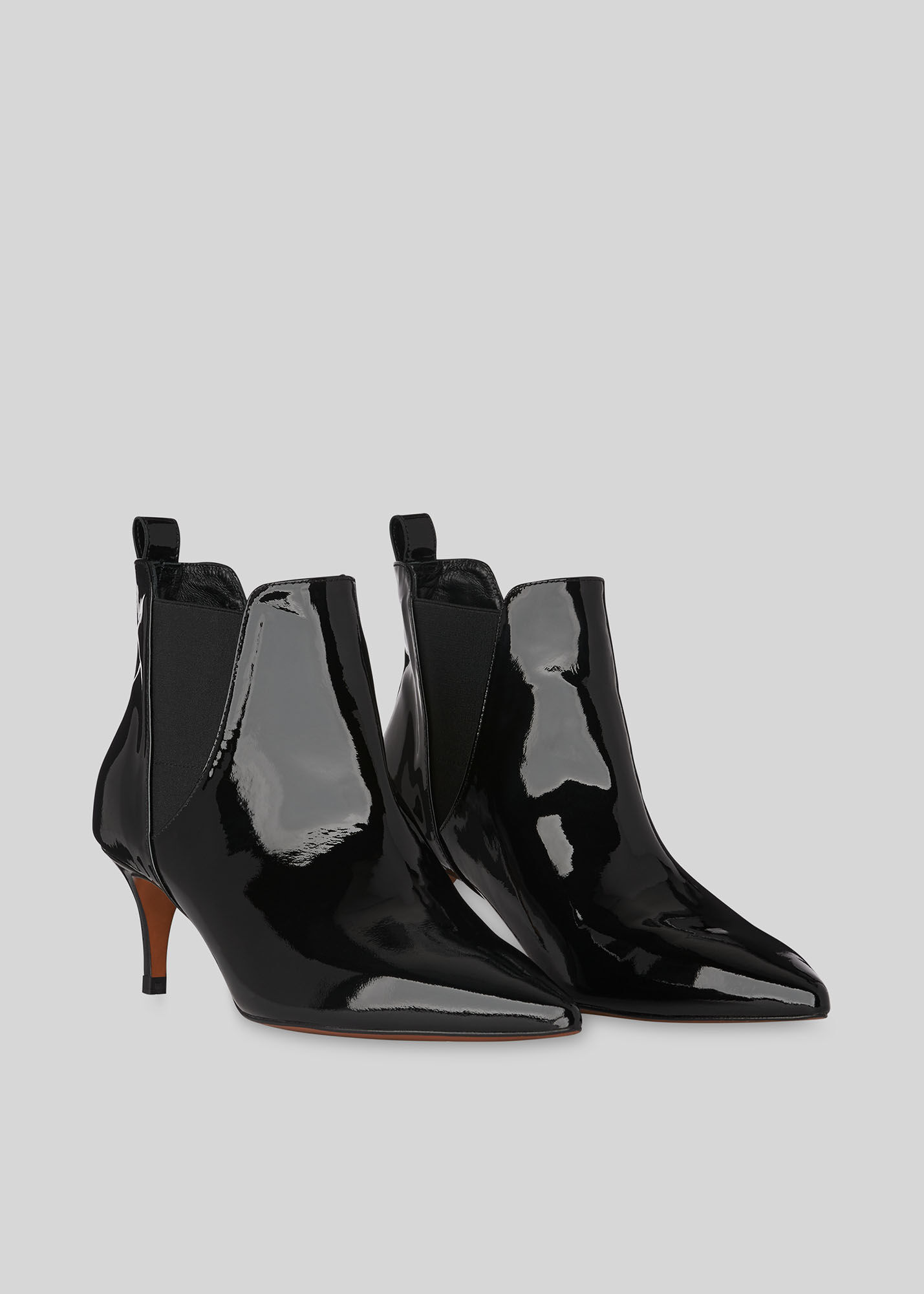 Patent kitten heel clearance boots