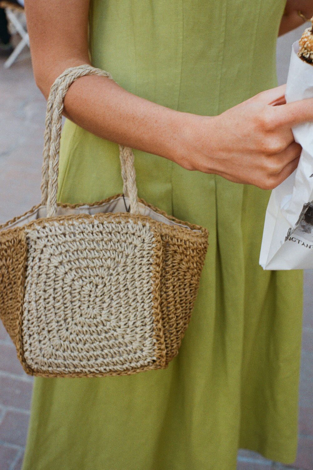 Multicolour Patchwork Straw Mini Bag