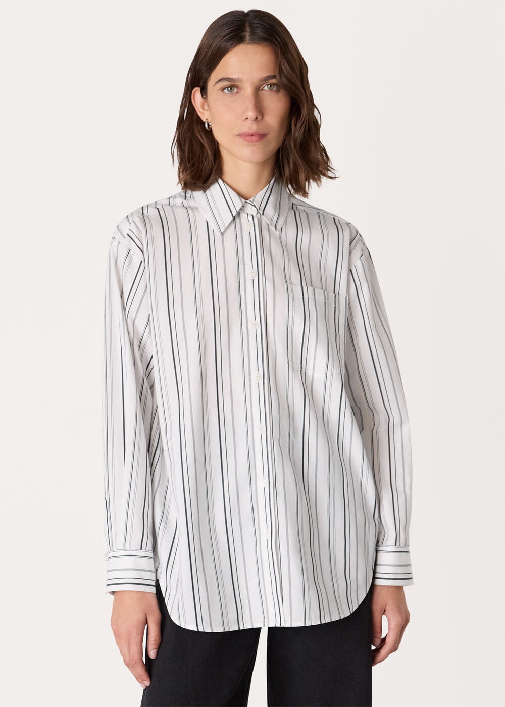 Mixed Stripe Oversized Shirt