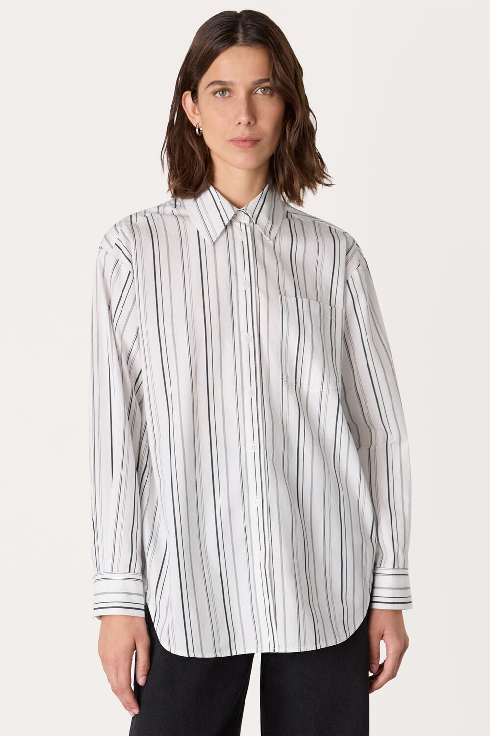 Mixed Stripe Oversized Shirt