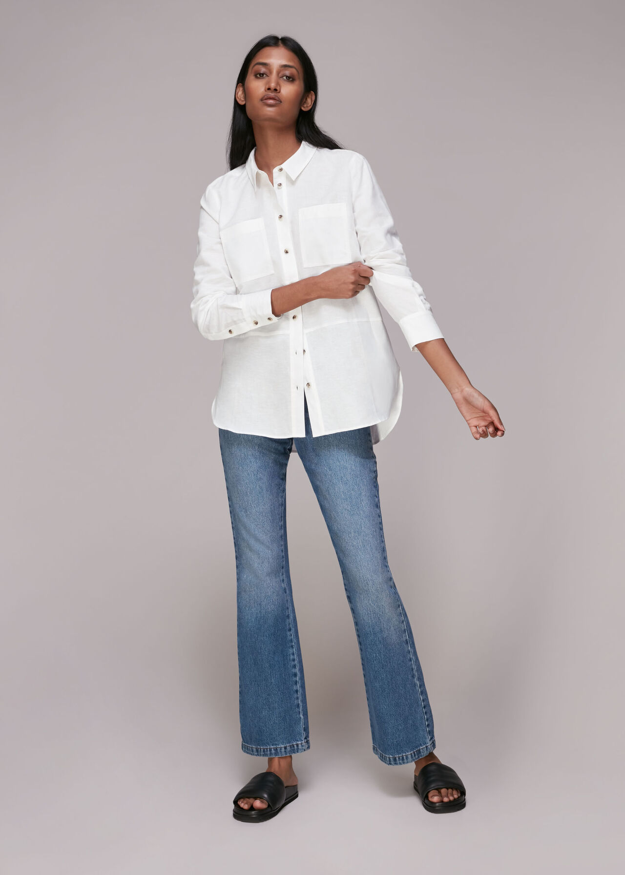 White Soki Pocket Detail Shirt | WHISTLES