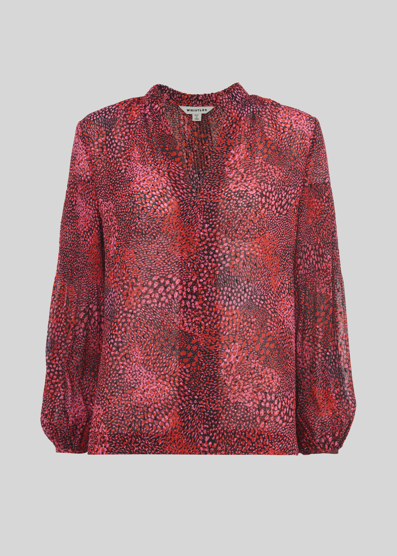 Abstract Animal Print Blouse Pink/Multi