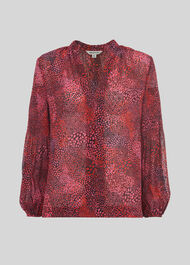 Abstract Animal Print Blouse Pink/Multi