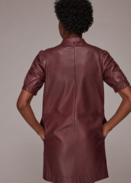 Puff Sleeve Leather Dress
