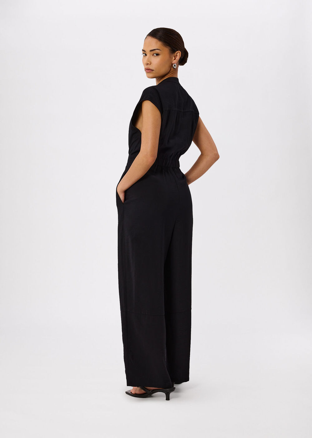Petite Sleeveless Drawstring Jumpsuit