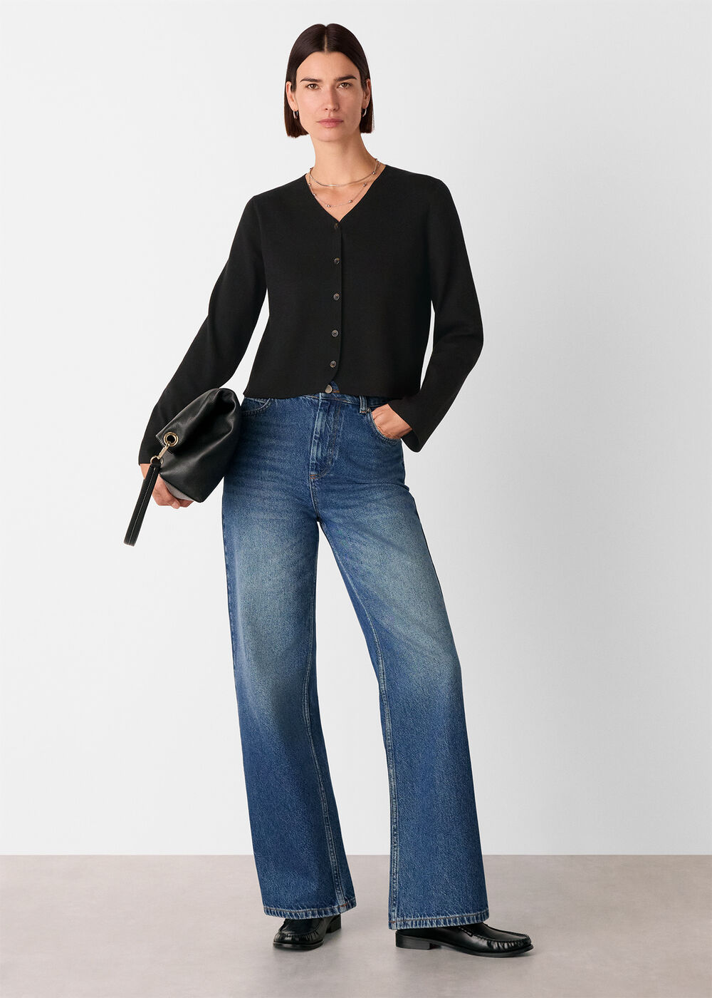 V Neck Button Front Cardigan