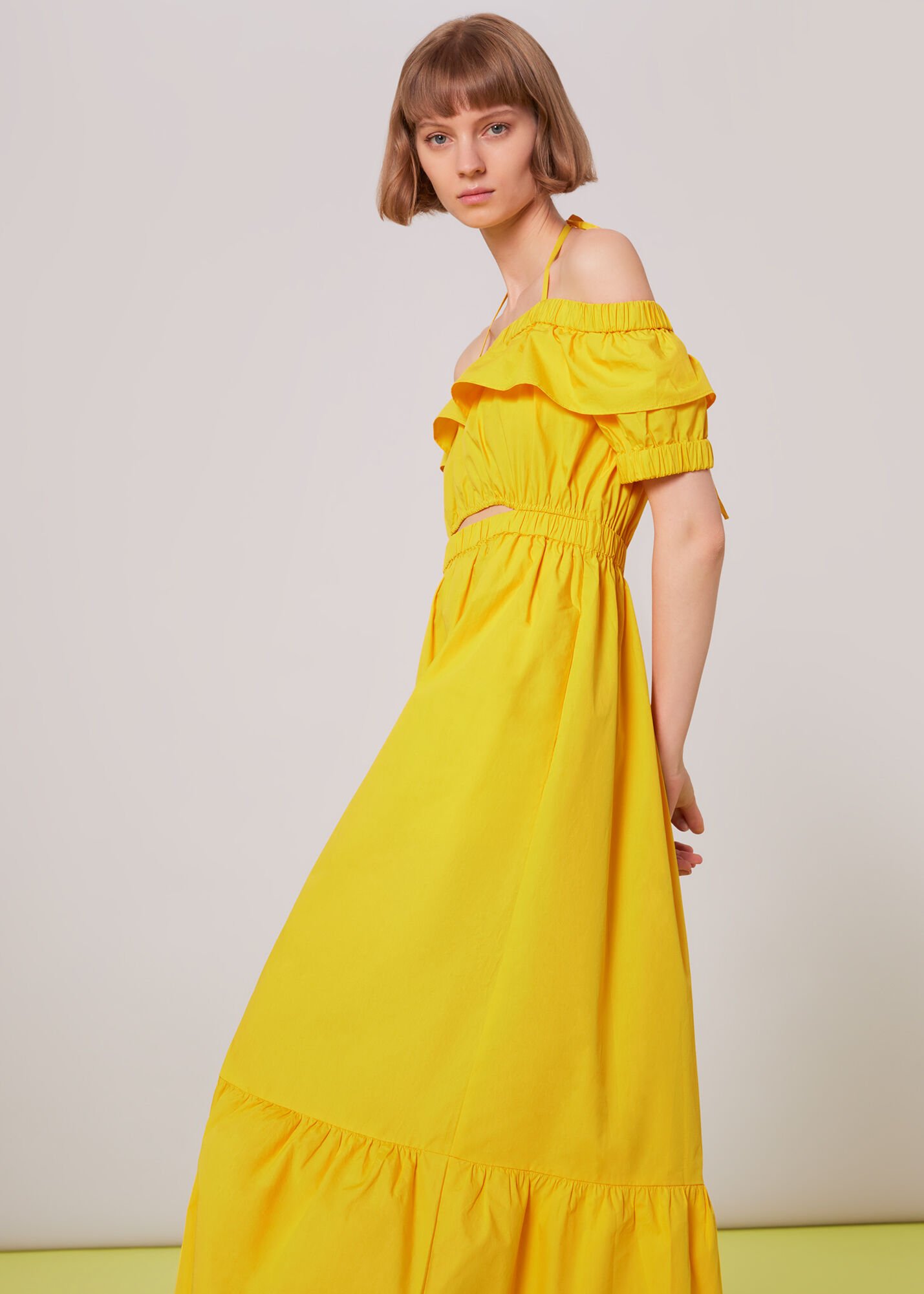 Orange top bardot dress
