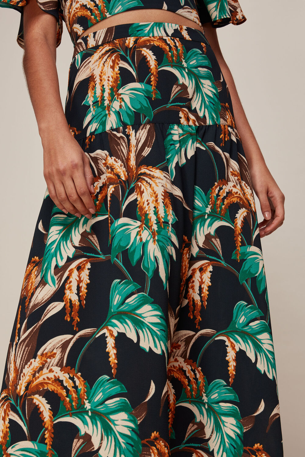 Green Tropical Floral Samira Skirt