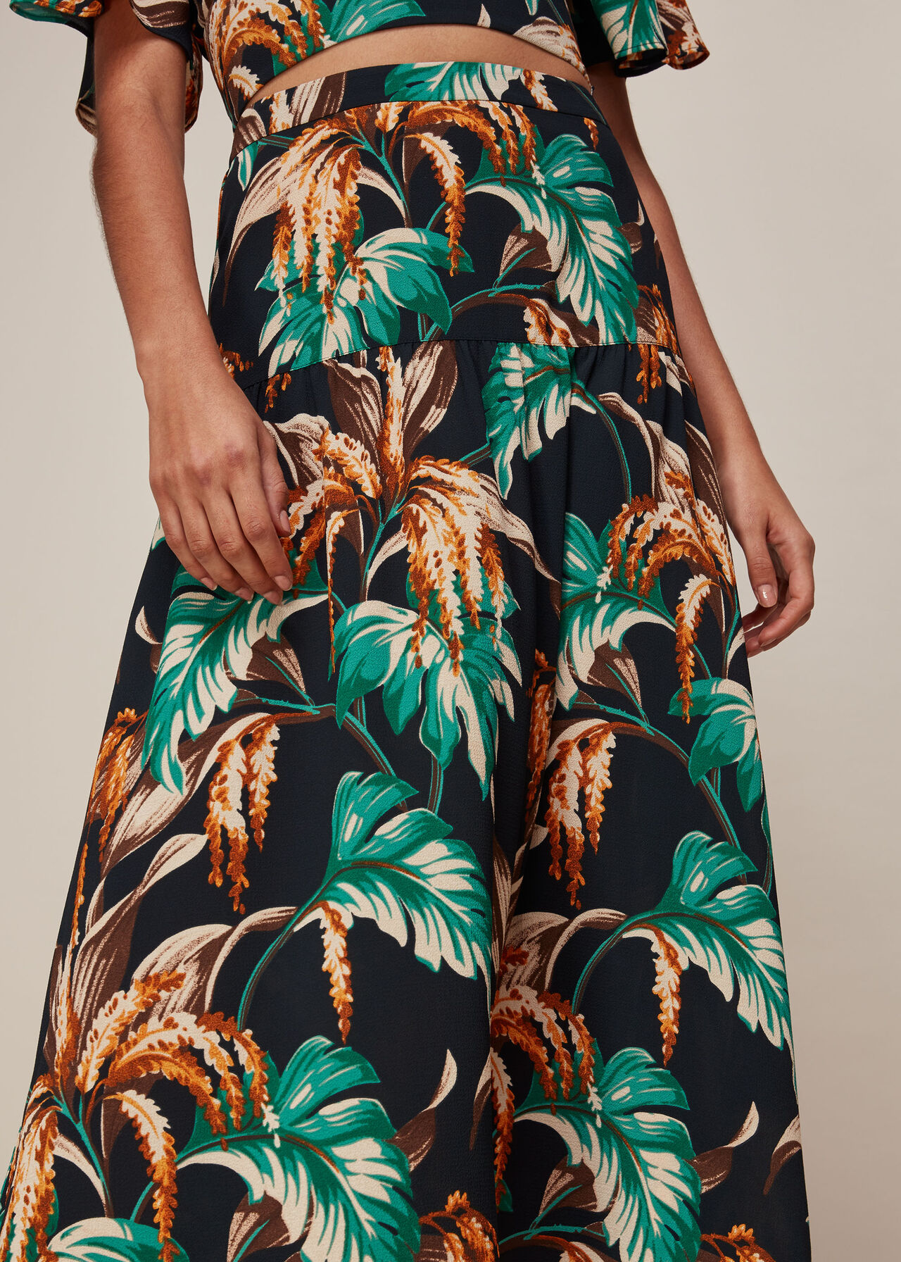 Tropical Floral Samira Skirt Green/Multi