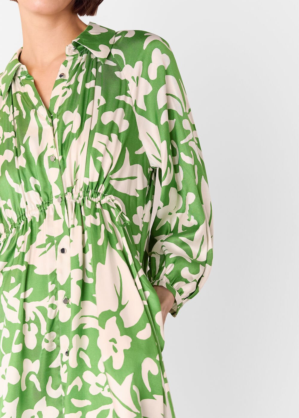Floral Trapeze Shirt Dress