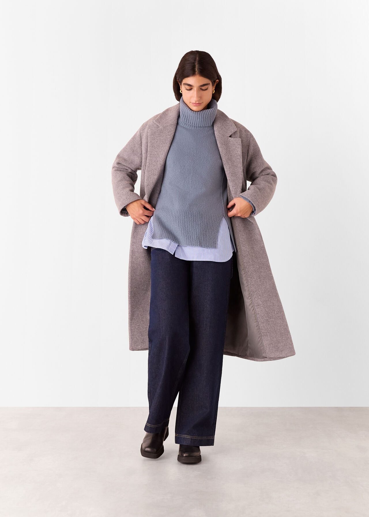 Wool Mix Roll Neck Knit