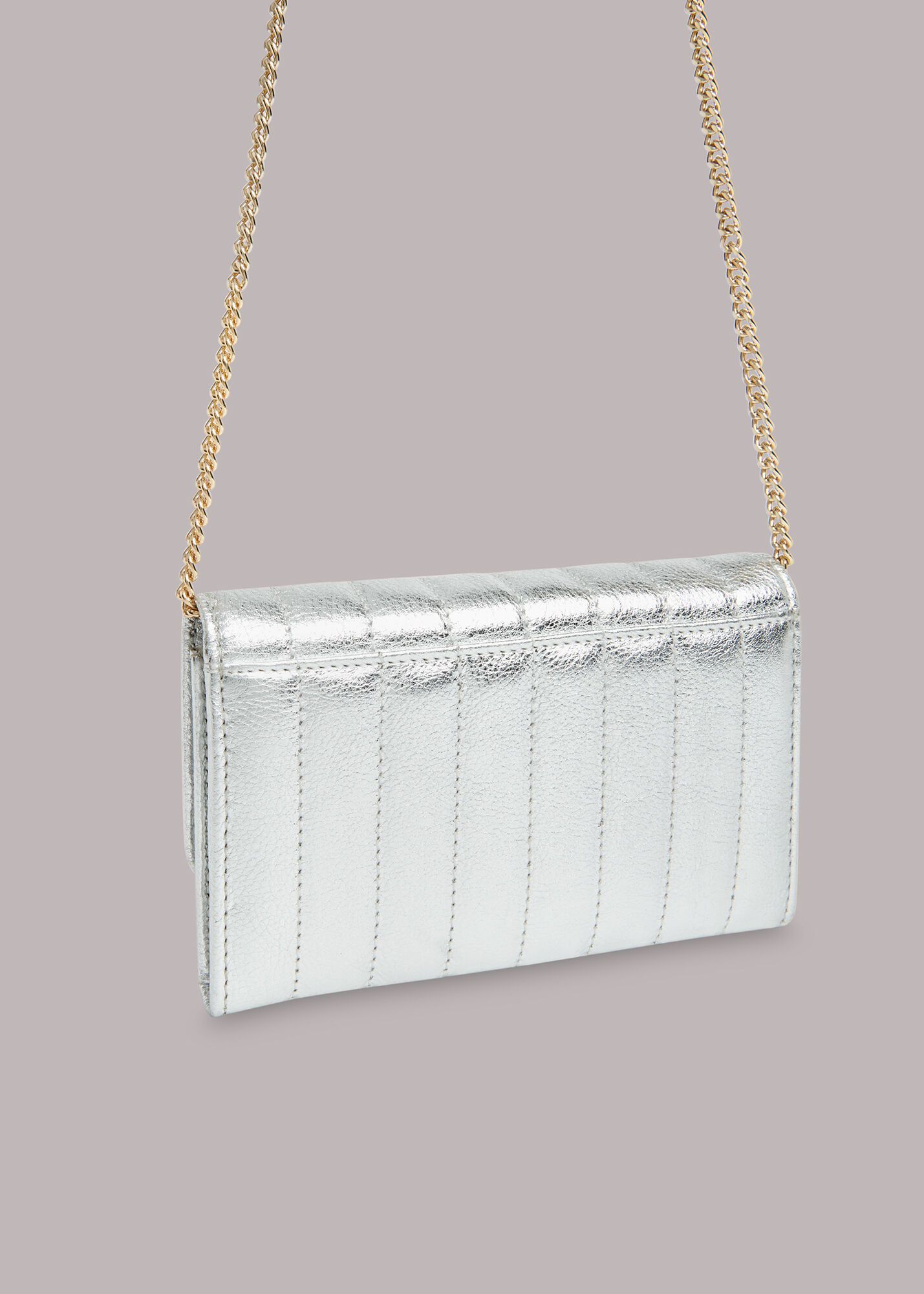 Silver Elly Quilted Chain Purse WHISTLES