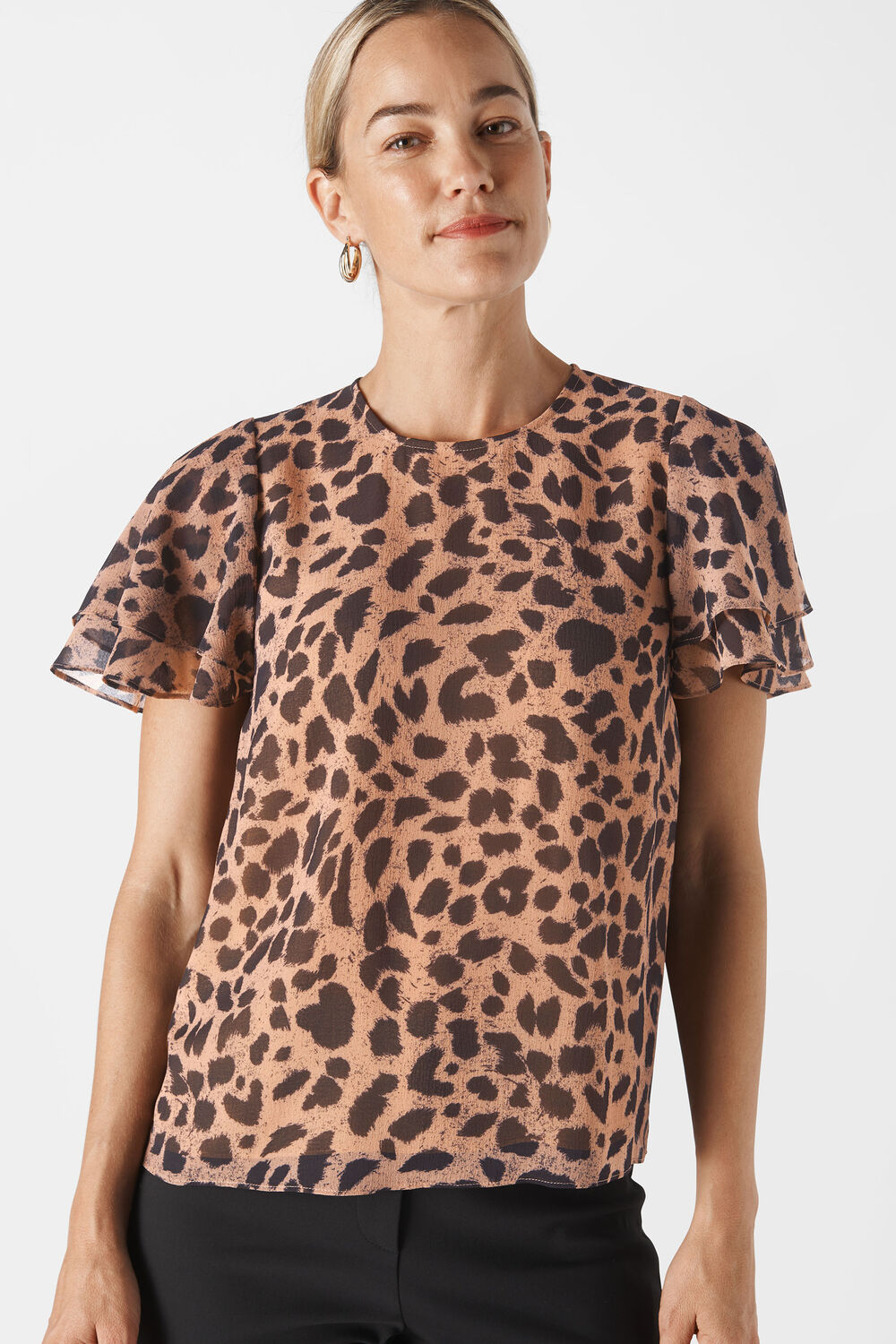 Brushed Cheetah Shell Top Leopard Print