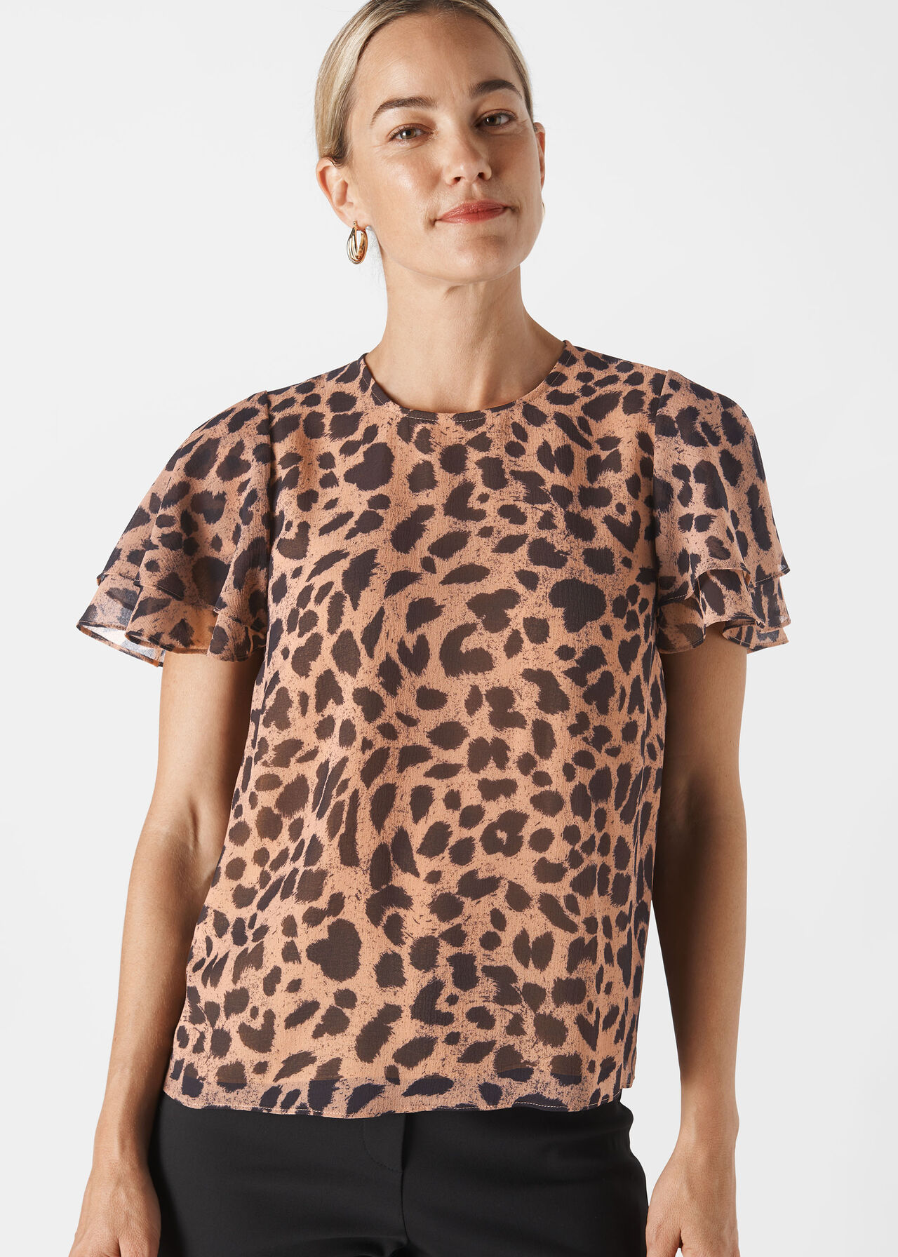 Brushed Cheetah Shell Top Leopard Print