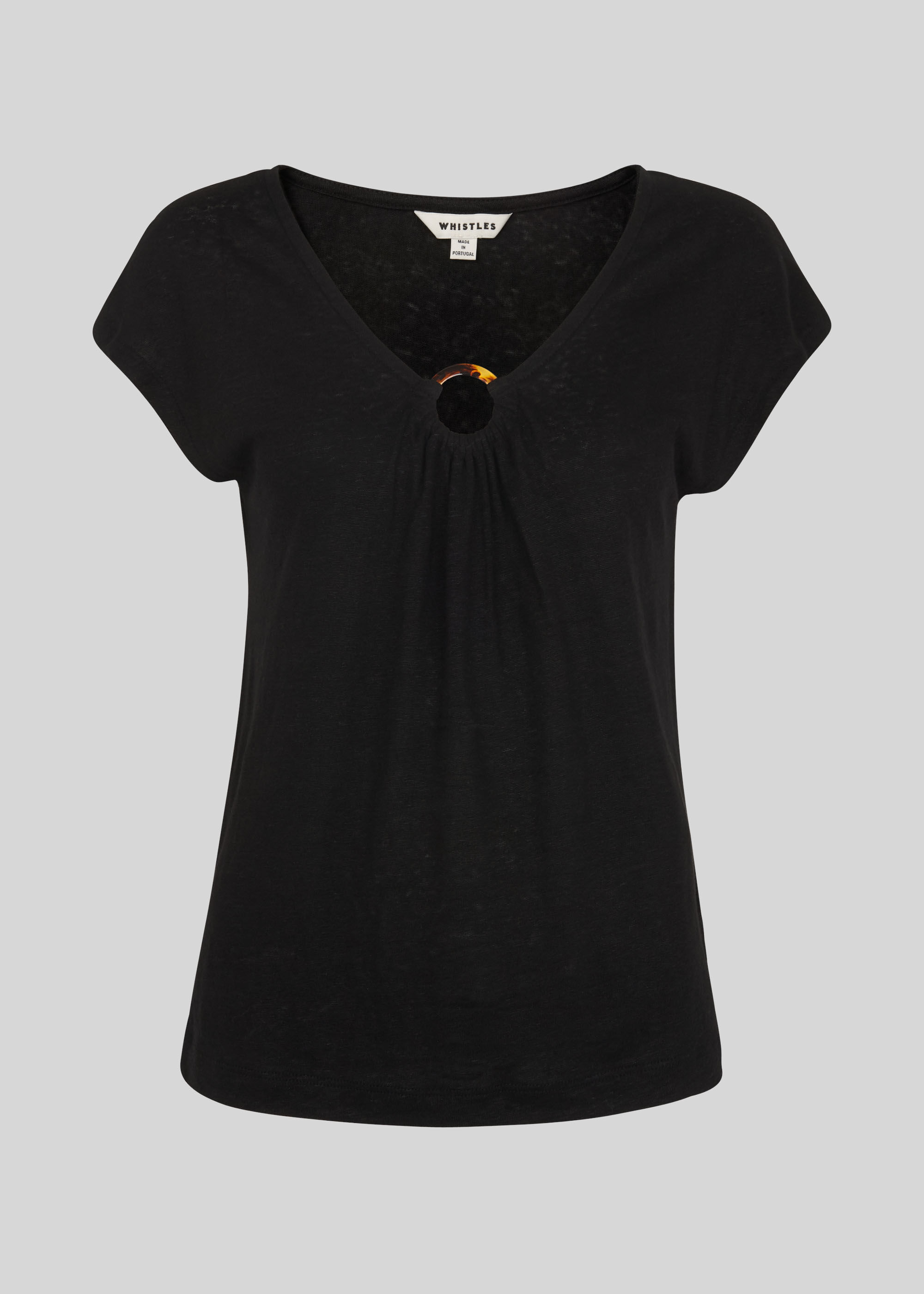 Black Tort Ring Linen Top WHISTLES Whistles UK