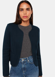 Collarless Jersey Jacket