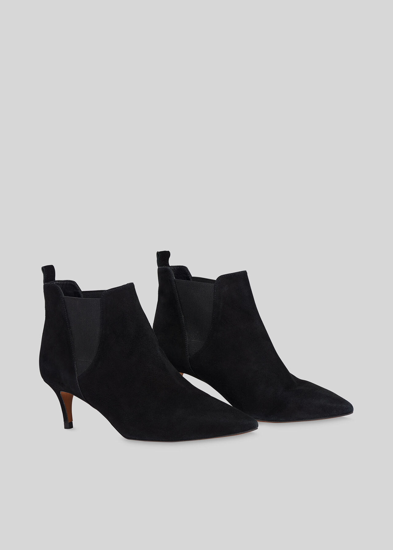 Orley Suede Kitten Heel Boot Black