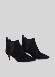Orley Suede Kitten Heel Boot Black