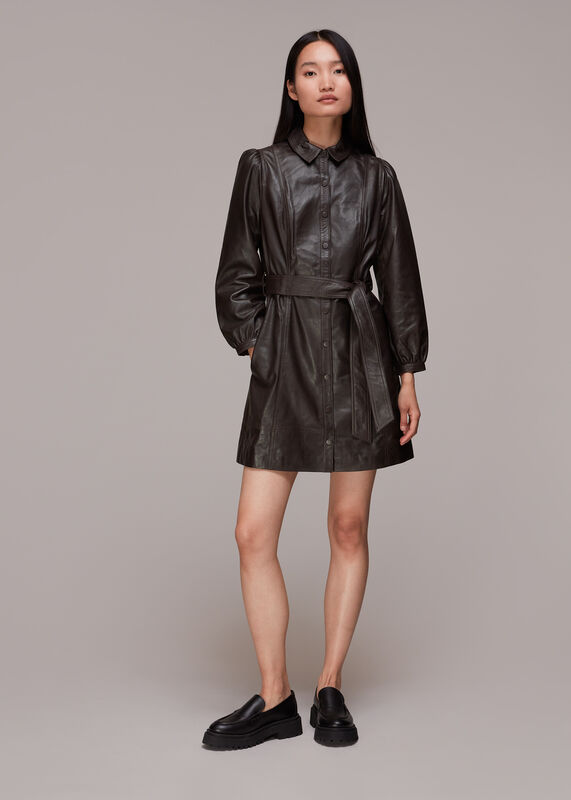 Phoebe Short Leather Dress