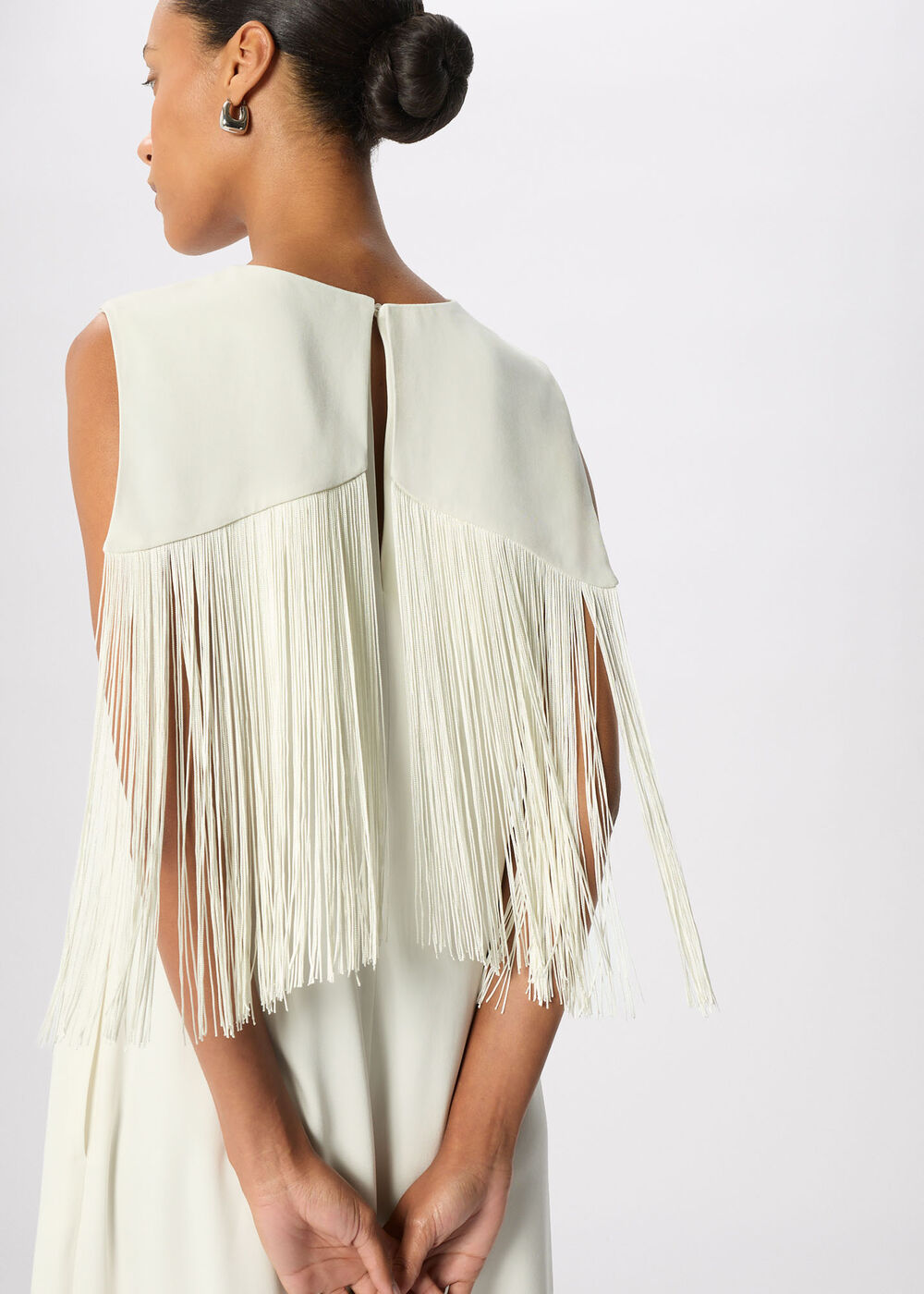 Fringe Back Midi Dress