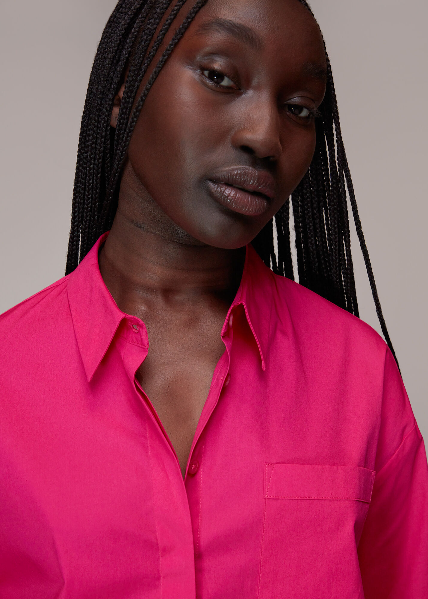 Pink Oversized Shirt | WHISTLES | Whistles US |