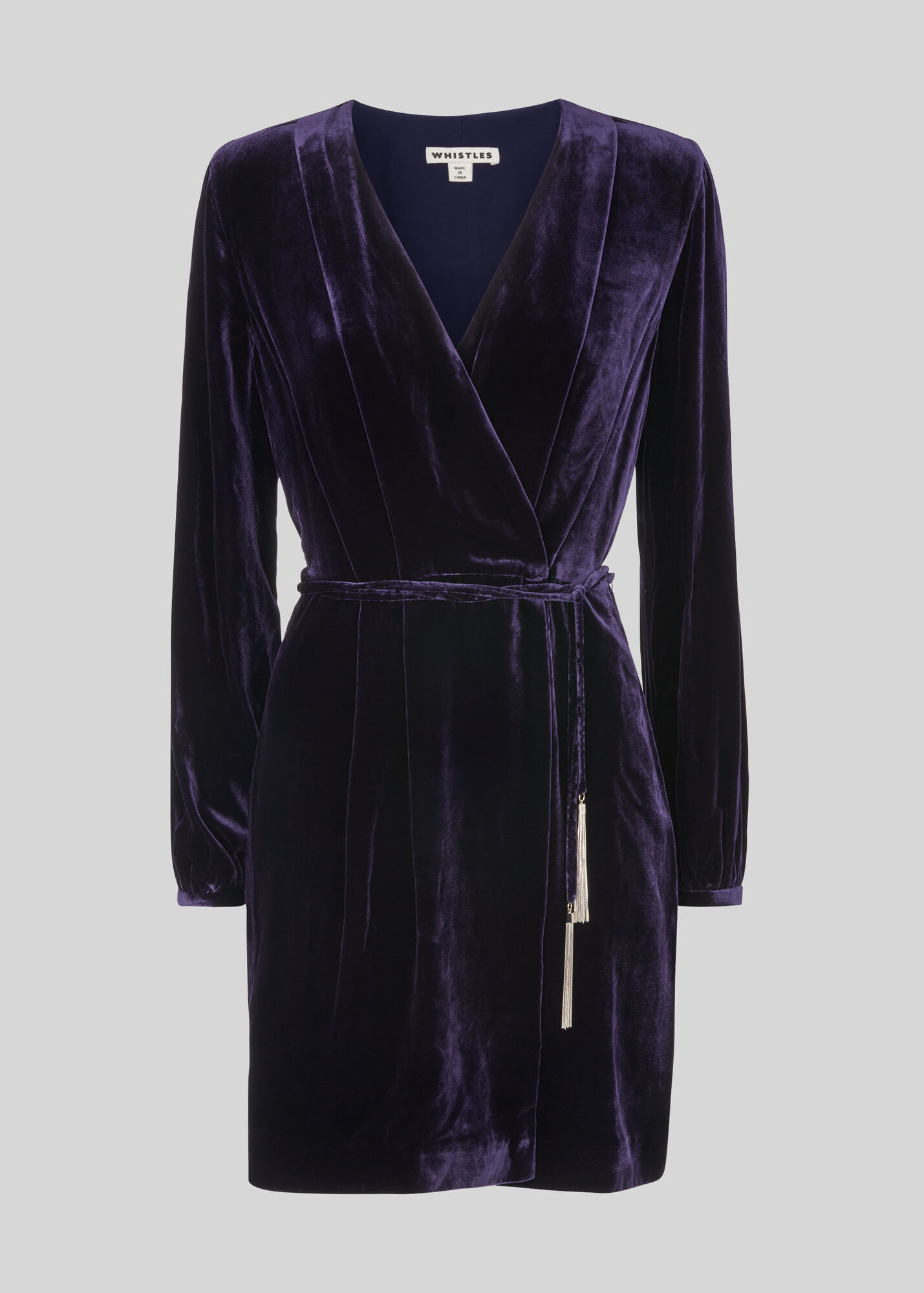 Purple Lavone Silk Mix Velvet Dress WHISTLES