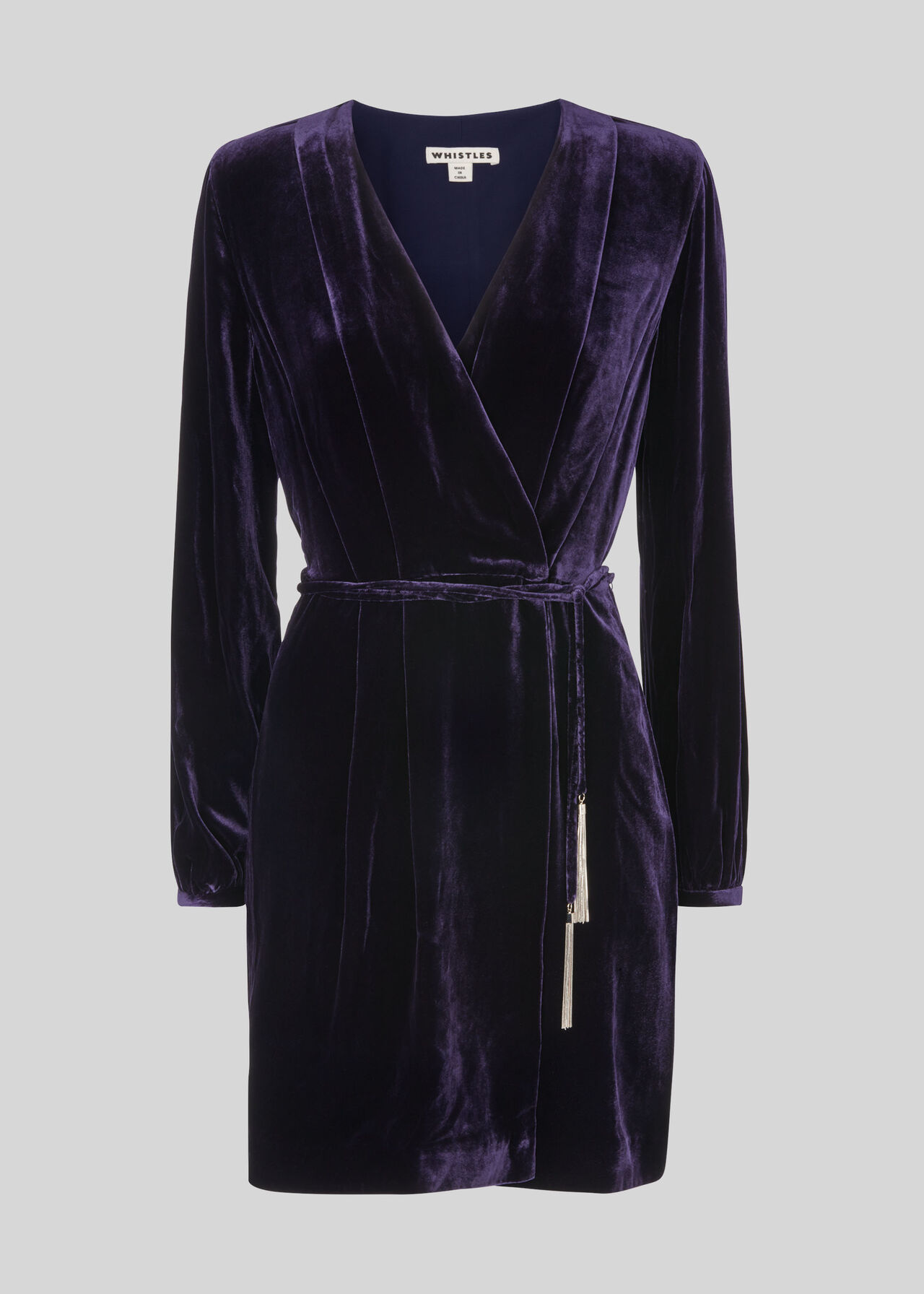 Lavone Silk Mix Velvet Dress Purple