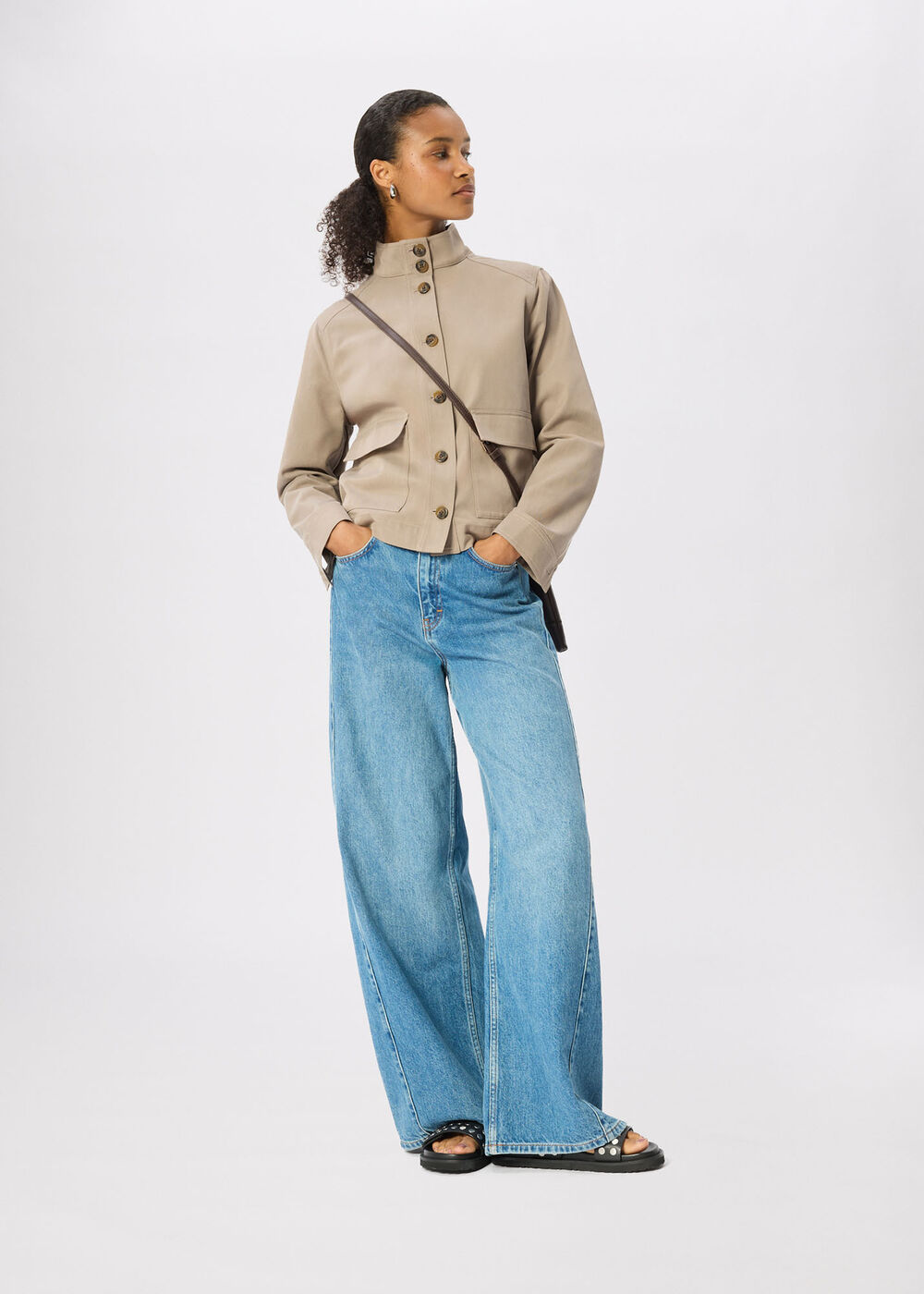Funnel Neck Cotton Jacket