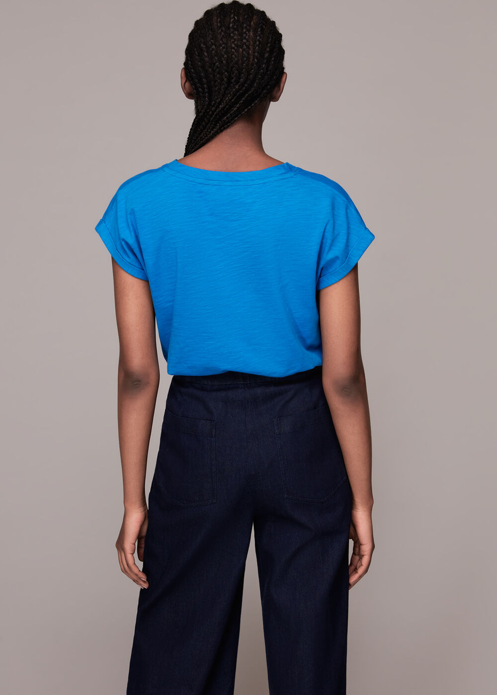 Willa V Neck Cap Sleeve Tee