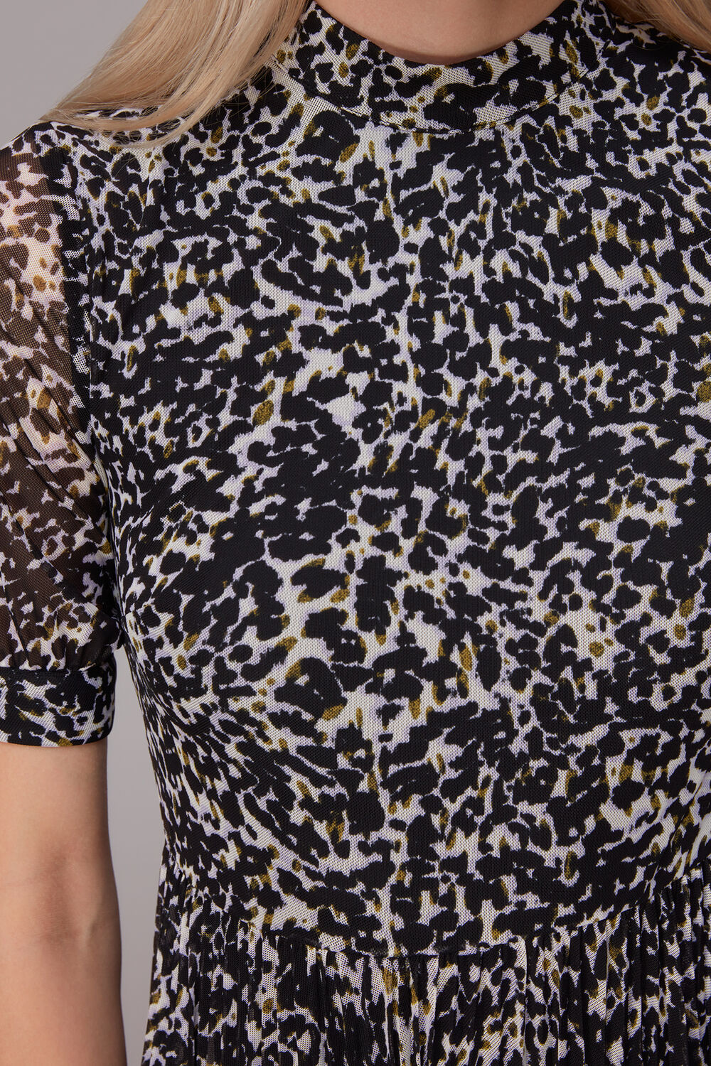Smudge Cheetah Mesh Dress