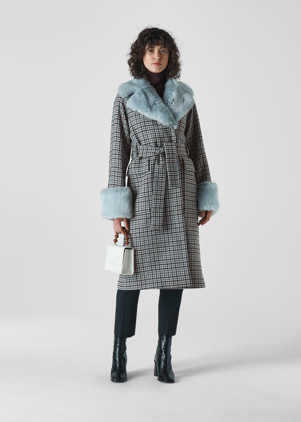 Fur Collar Coat Multicolour