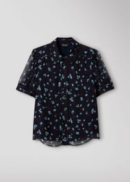 Floral Viscose Pintuck Top