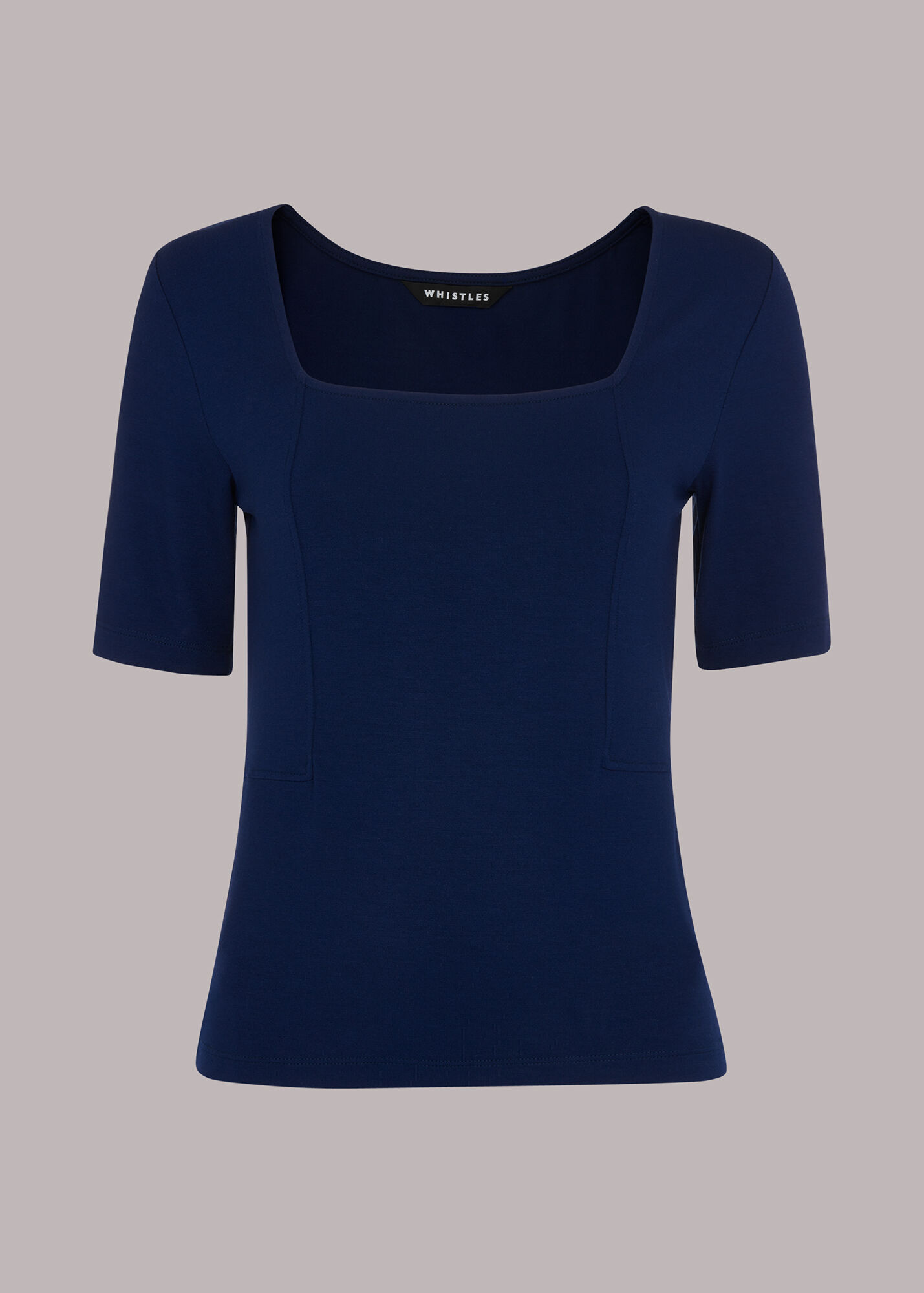 Navy Square Neck TShirt WHISTLES