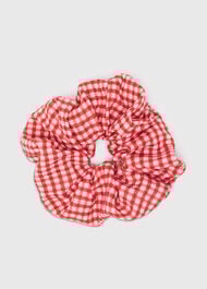 Gingham Shirred Scrunchie