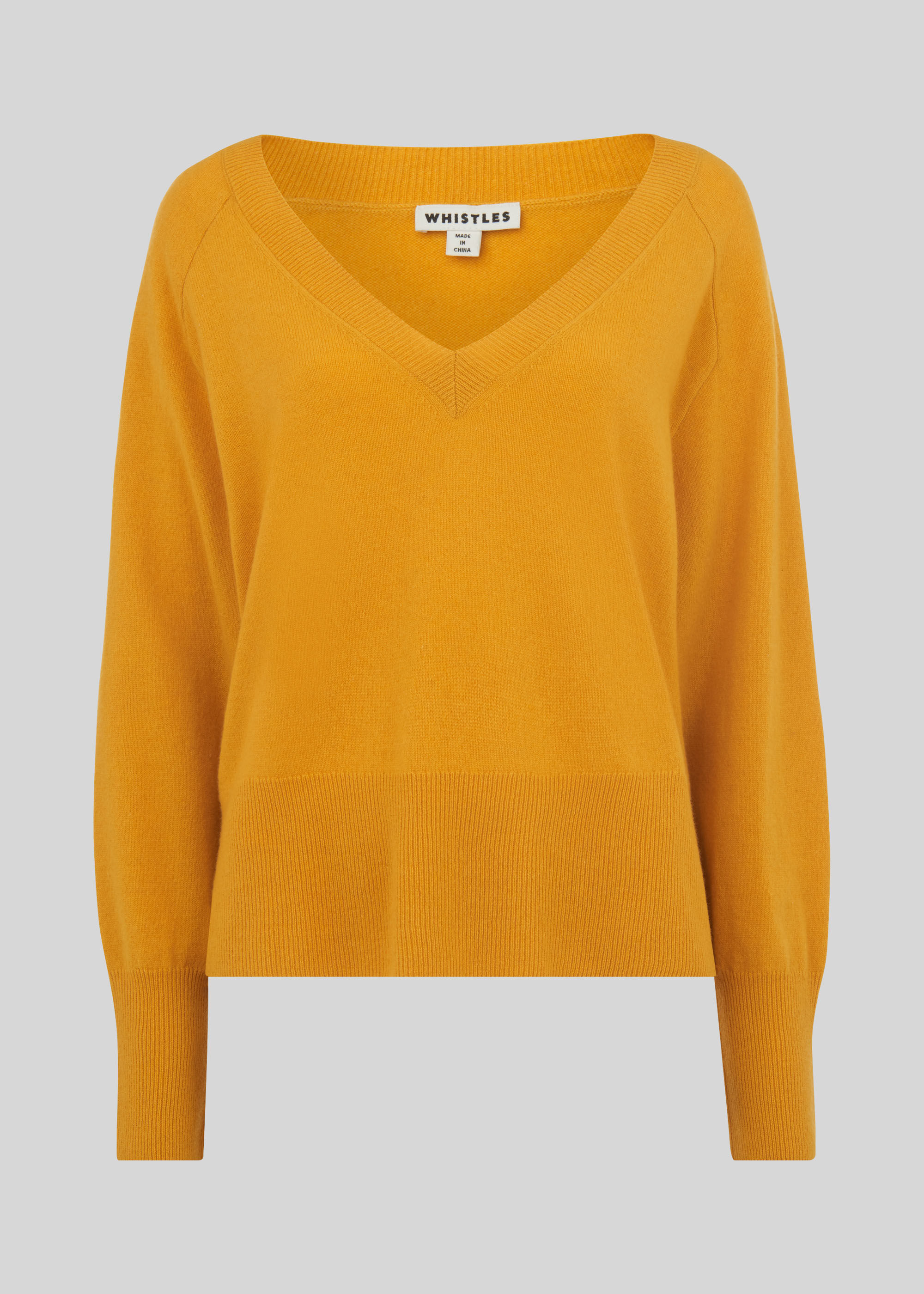 Yellow Sustainable Cashmere V Neck 