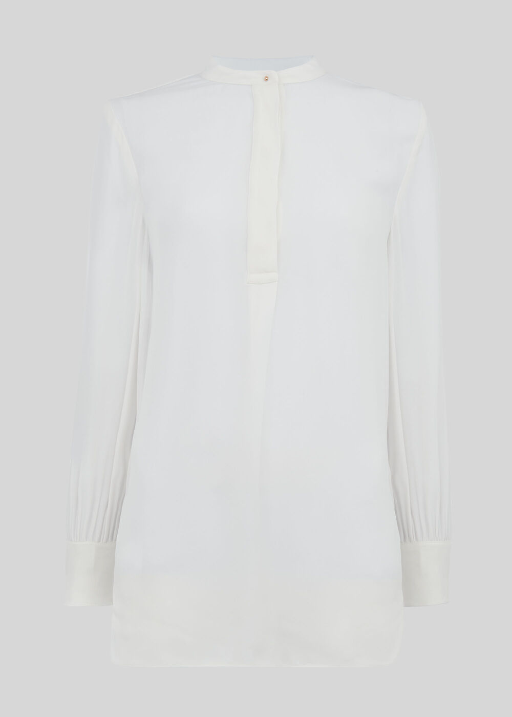 Stud Pleat Blouse Ivory