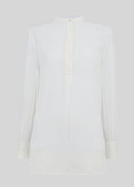 Stud Pleat Blouse Ivory