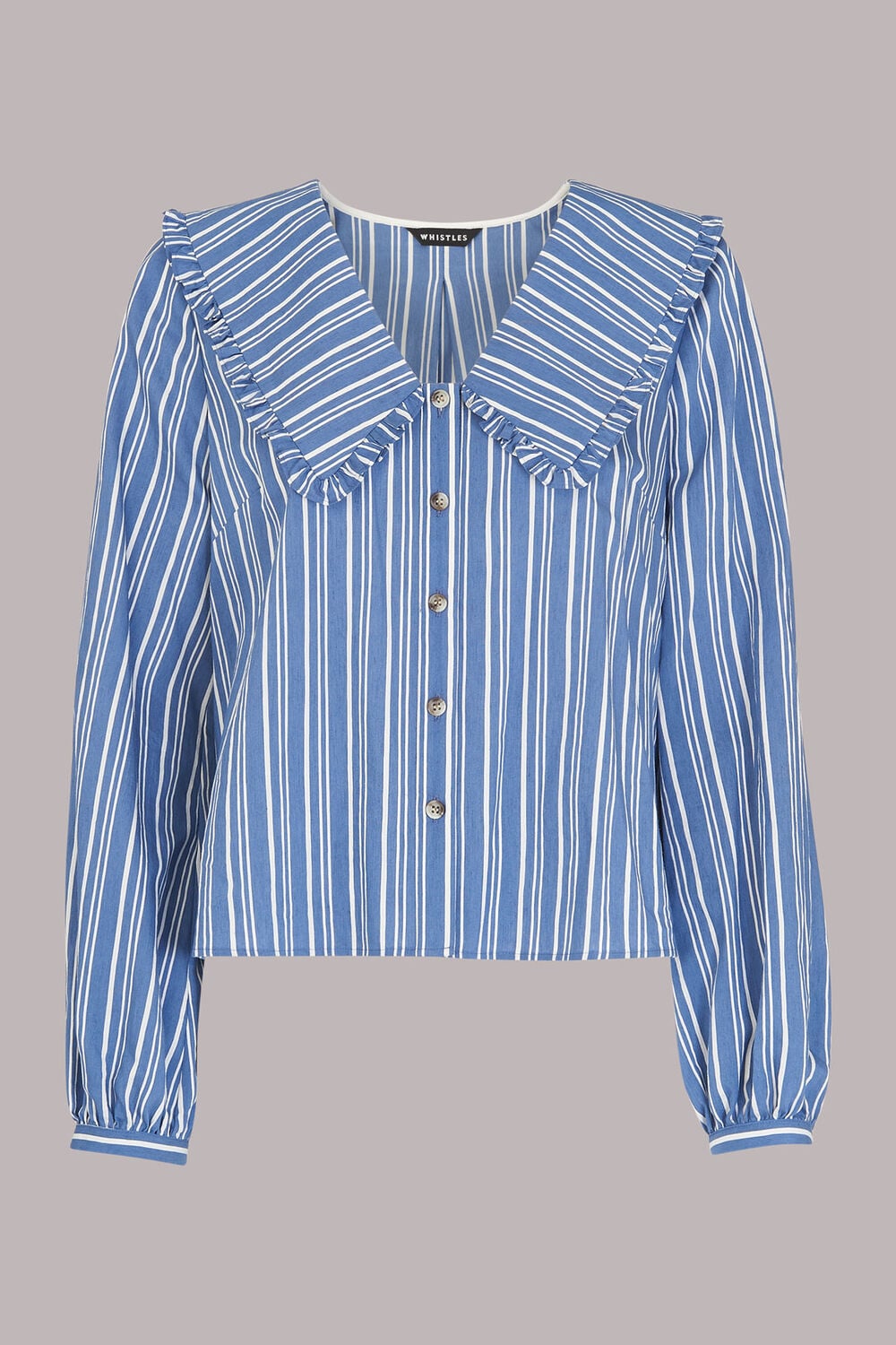 Oversized Collar Stripe Top