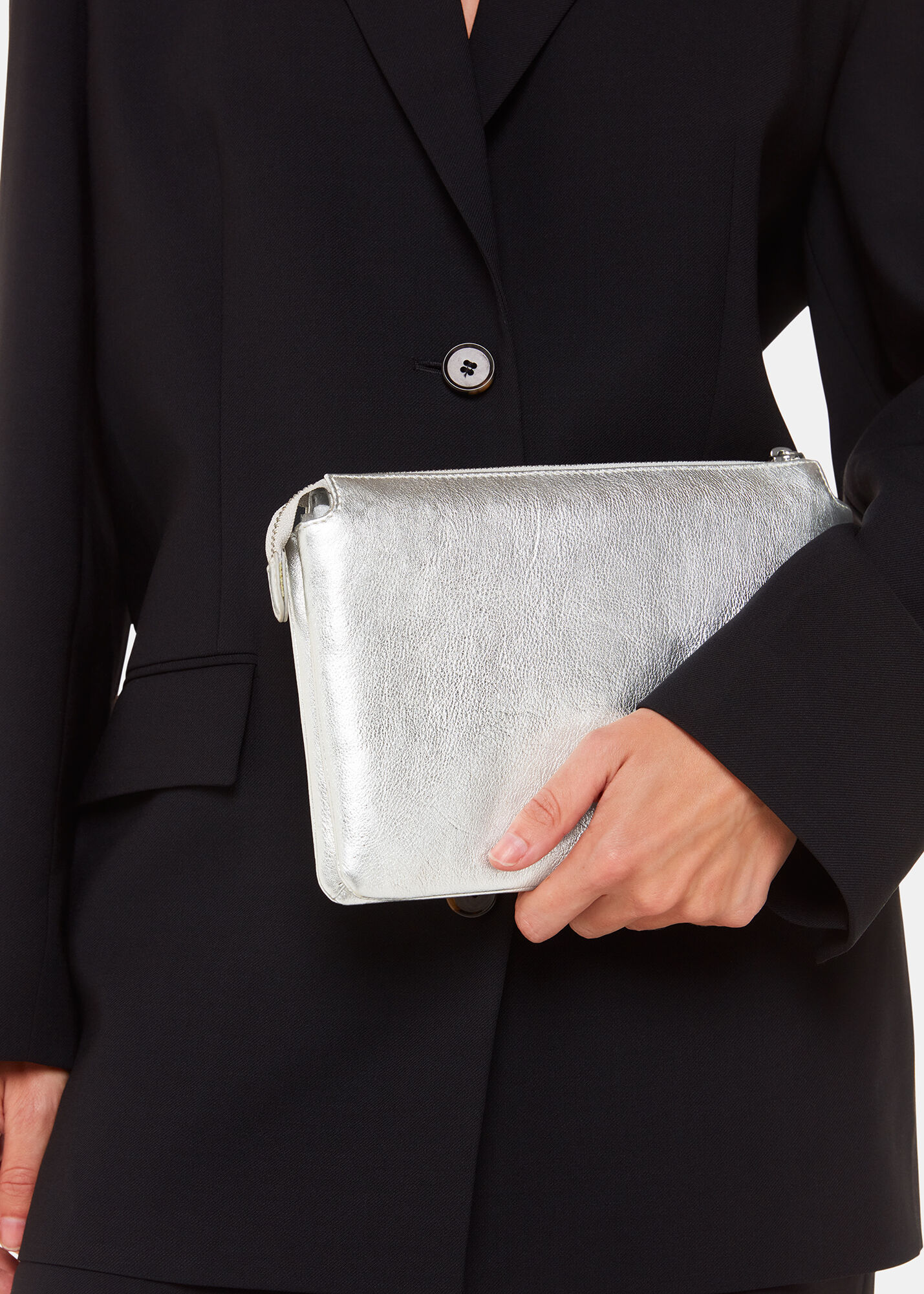 Whistles silver clutch cheap