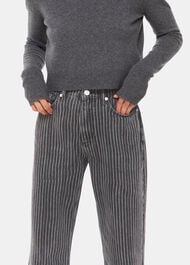 Washed Stripe Straight Jean