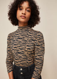 Tiger Leopard Print High Neck