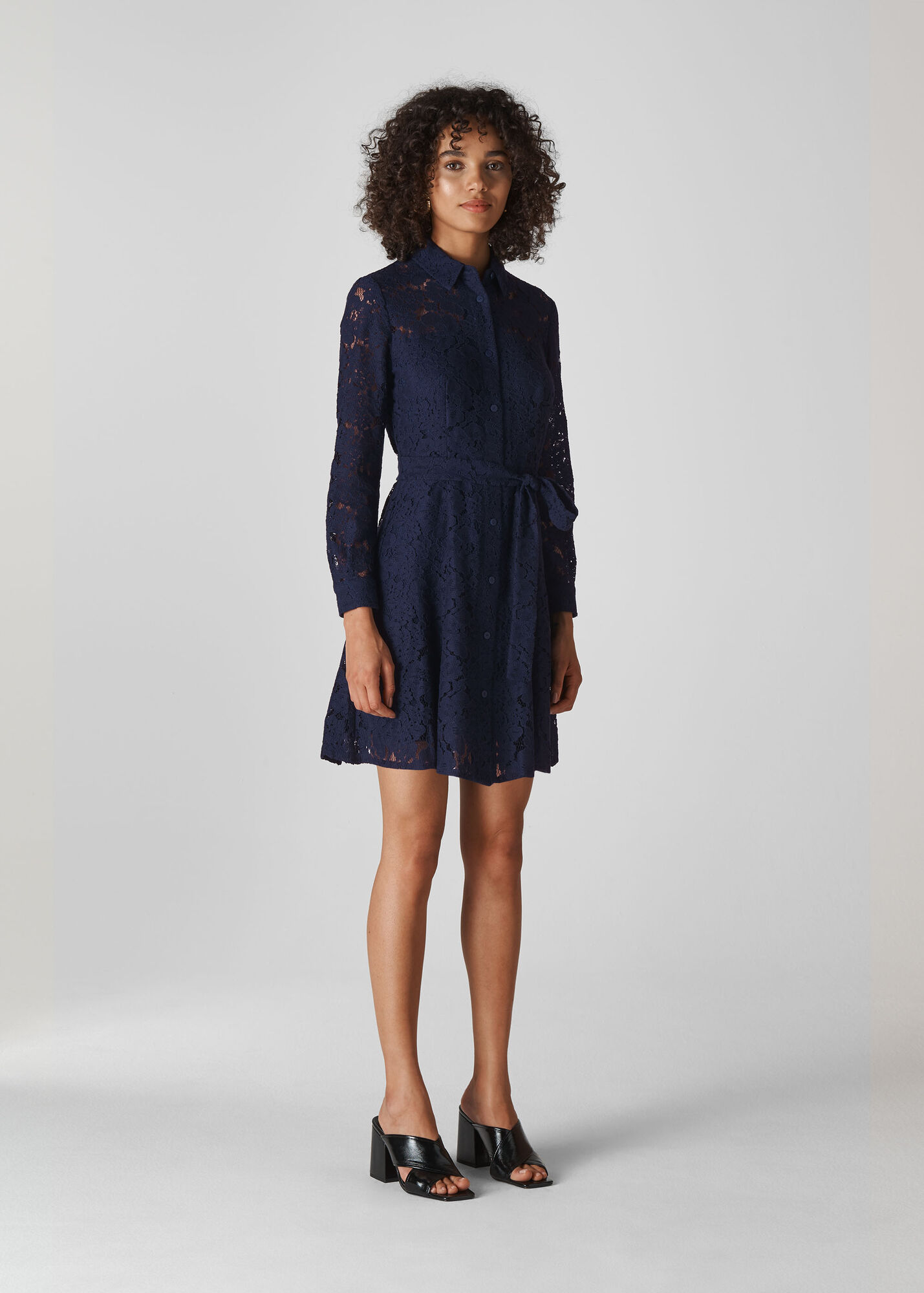 Whistles Women Oliviana Lace Mini Dress - Navy - 10