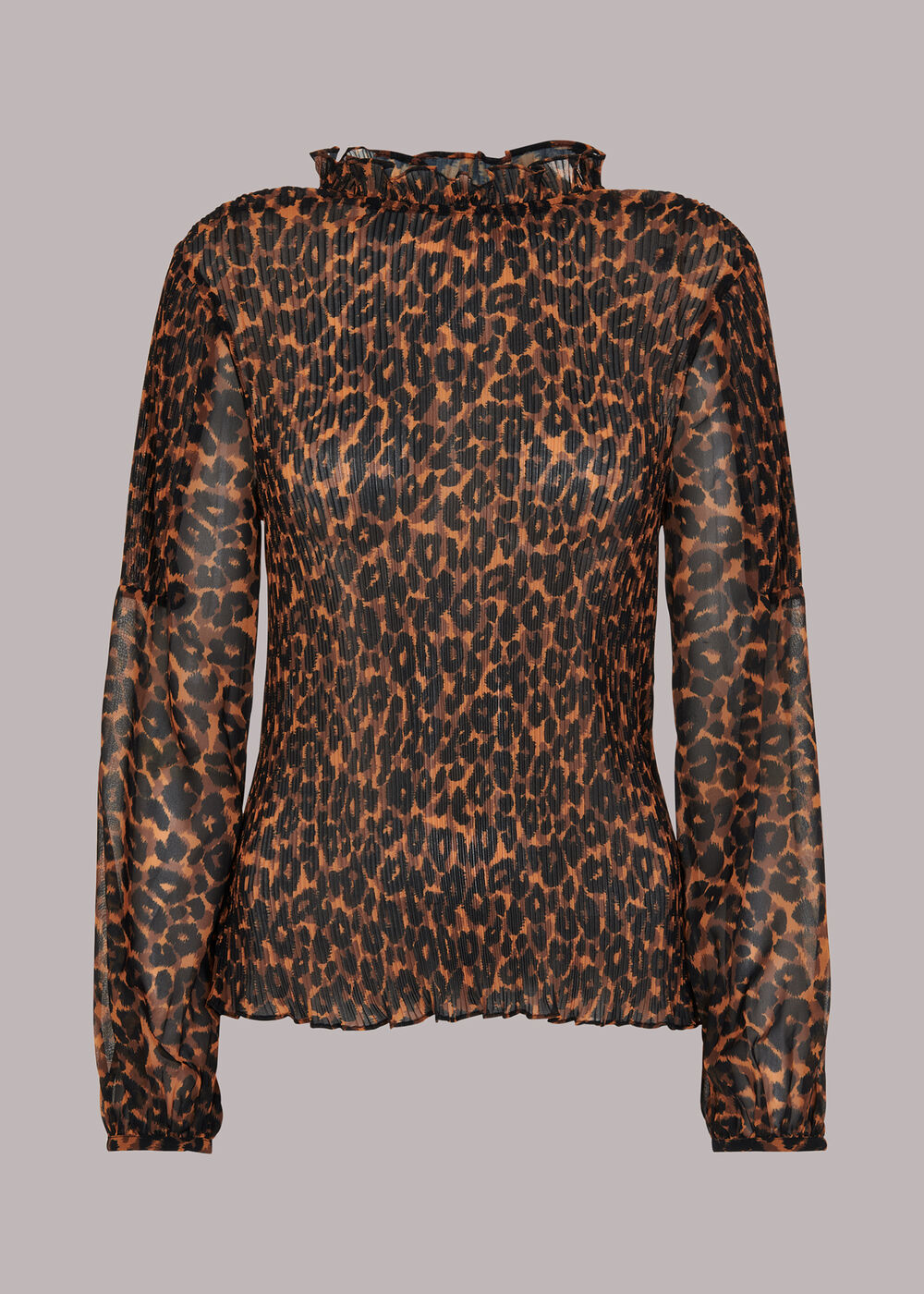 Classic Leopard Plisse Top