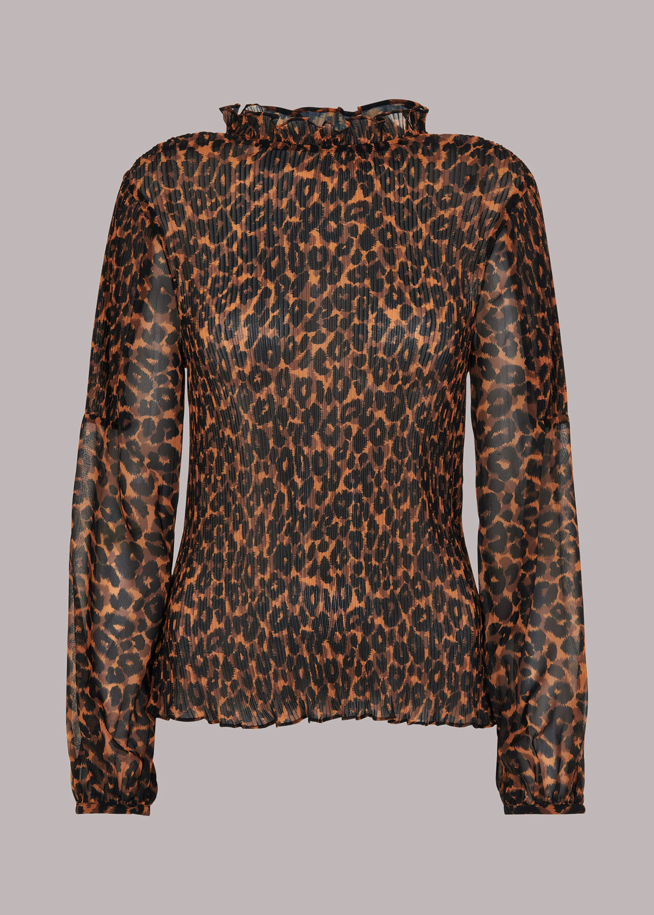 Classic Leopard Plisse Top