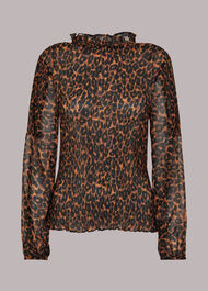 Classic Leopard Plisse Top