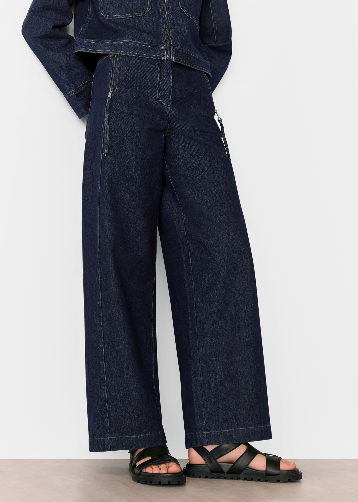Dark Denim Sandy Western Denim Trouser | WHISTLES | Whistles UK |